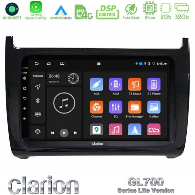 Clarion GL700 Lite Series 8Core Android11 2+32GB Vw Polo 2009-2014 Navigation Multimedia Tablet 9