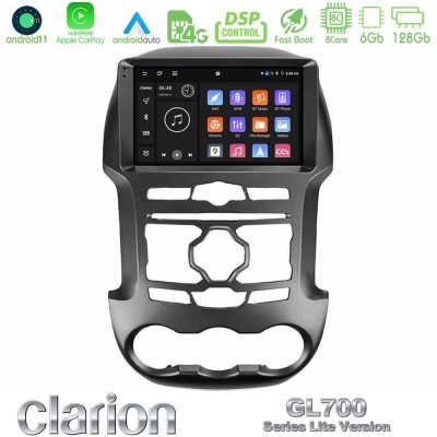 Clarion GL700 Lite Series 8Core Android11 6+128GB Ford Ranger 2012-2016 Navigation Multimedia Tablet 9