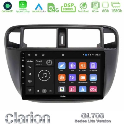 Clarion GL700 Lite Series 8Core Android11 6+128GB Honda Civic 1995-2001 Navigation Multimedia Tablet 9