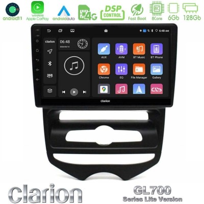 Clarion GL700 Lite Series 8Core Android11 6+128GB Hyundai ix20 2010-2020 (MANUAL A/C) Navigation Multimedia Tablet 10