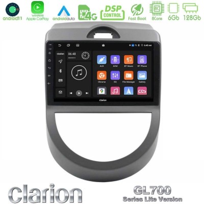 Clarion GL700 Lite Series 8Core Android11 6+128GB Kia Soul 2009-2011 Navigation Multimedia Tablet 9