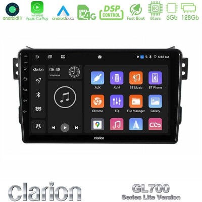 Clarion GL700 Lite Series 8Core Android11 6+128GB Suzuki Splash & Opel Agila 2008-2014 Navigation Multimedia Tablet 9