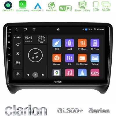 Clarion GL300+ Series 4Core Android11 4+64GB  Audi TT B7 Navigation Multimedia Tablet 9