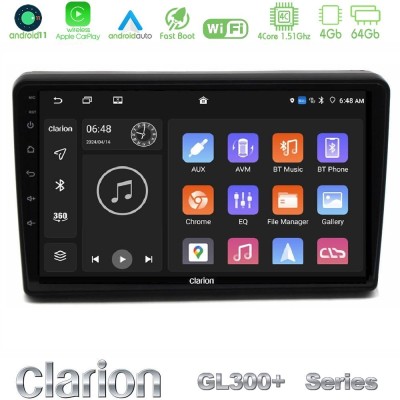 Clarion GL300+ Series 4Core Android11 4+64GB  Citroen C5 2008-2019 Navigation Multimedia Tablet 10