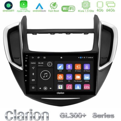 Clarion GL300+ Series 4Core Android11 4+64GB  Chevrolet Trax 2013-2020 Navigation Multimedia Tablet 9