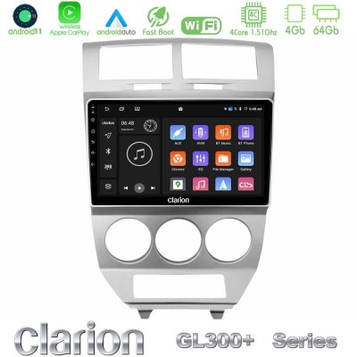 Clarion GL300+ Series 4Core Android11 4+64GB  Dodge Caliber 2006-2011 Navigation Multimedia Tablet 10
