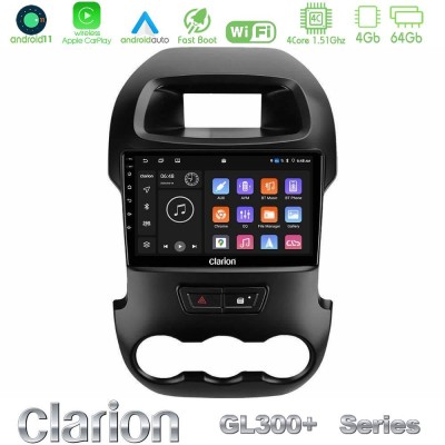 Clarion GL300+ Series 4Core Android11 4+64GB  Ford Ranger 2012-2016 Navigation Multimedia Tablet 9