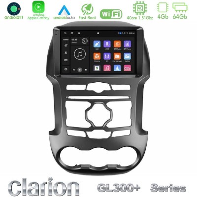 Clarion GL300+ Series 4Core Android11 4+64GB  Ford Ranger 2012-2016 Navigation Multimedia Tablet 9
