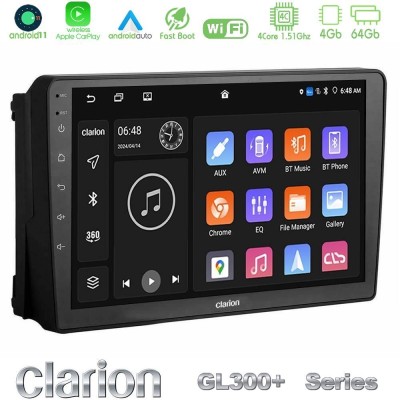 Clarion GL300+ Series 4Core Android11 4+64GB Ford Universal Navigation Multimedia Tablet 9