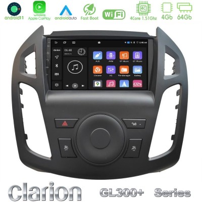 Clarion GL300+ Series 4Core Android11 4+64GB Ford Transit Connect 2013-2018 Navigation Multimedia Tablet 9