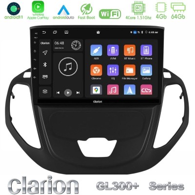 Clarion GL300+ Series 4Core Android11 4+64GB  Ford Courier 2015-2023 Navigation Multimedia Tablet 9