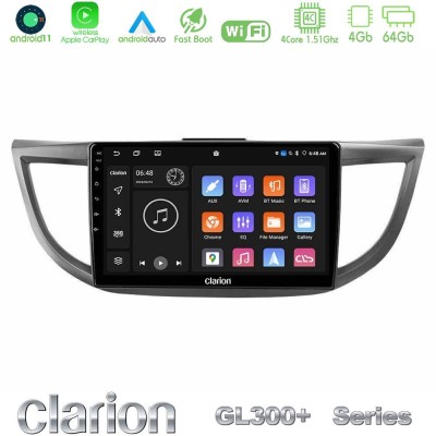 Clarion GL300+ Series 4Core Android11 4+64GB  Honda CRV 2012-2017 Navigation Multimedia Tablet 9
