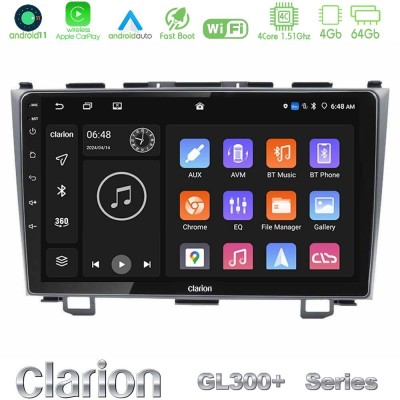 Clarion GL300+ Series 4Core Android11 4+64GB  Honda CRV Navigation Multimedia Tablet 9