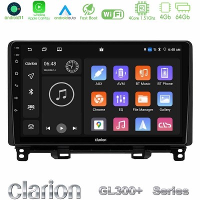 Clarion GL300+ Series 4Core Android11 4+64GB  Honda Jazz 2021-2025 Navigation Multimedia Tablet 9
