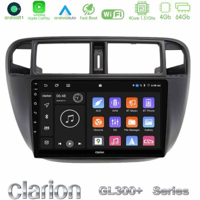 Clarion GL300+ Series 4Core Android11 4+64GB Honda Civic 1995-2001 Navigation Multimedia Tablet 9