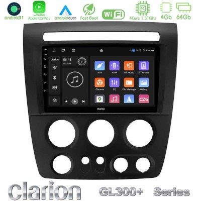 Clarion GL300+ Series 4Core Android11 4+64GB  Hummer H3 2005-2009 Navigation Multimedia Tablet 9
