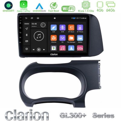 Clarion GL300+ Series 4Core Android11 4+64GB  Hyundai i10 Navigation Multimedia Tablet 9