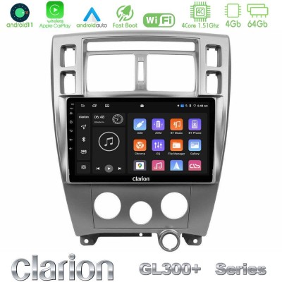 Clarion GL300+ Series 4Core Android11 4+64GB  Hyundai Tucson Navigation Multimedia Tablet 10