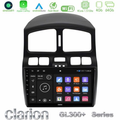 Clarion GL300+ Series 4Core Android11 4+64GB Hyundai Santa Fe 2000-2006 Navigation Multimedia Tablet 9