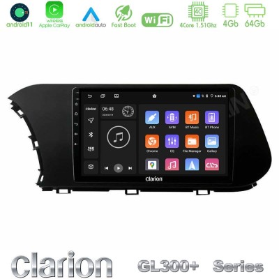 Clarion GL300+ Series 4Core Android11 4+64GB  Hyundai i20 2021-2023 Navigation Multimedia Tablet 10