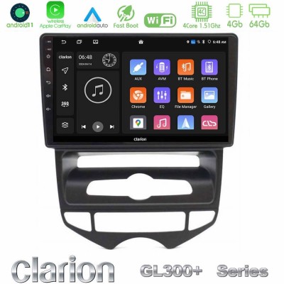 Clarion GL300+ Series 4Core Android11 4+64GB Hyundai ix20 2010-2020 (AUTO A/C) Navigation Multimedia Tablet 10