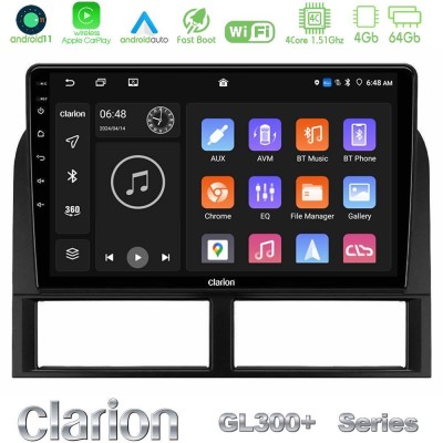 Clarion GL300+ Series 4Core Android11 4+64GB  Jeep Grand Cherokee 1999-2004 Navigation Multimedia Tablet 9