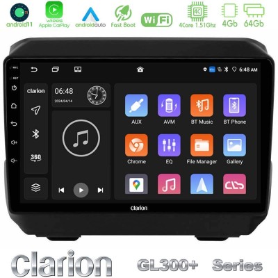 Clarion GL300+ Series 4Core Android11 4+64GB  Jeep Wrangler 2018-> Navigation Multimedia Tablet 9