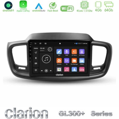 Clarion GL300+ Series 4Core Android11 4+64GB  Kia Sorento 2018-2021 Navigation Multimedia Tablet 9