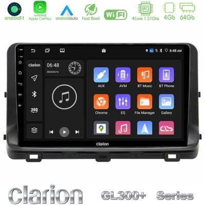 Clarion GL300+ Series 4Core Android11 4+64GB  Kia Ceed 2018-2023 Navigation Multimedia Tablet 10