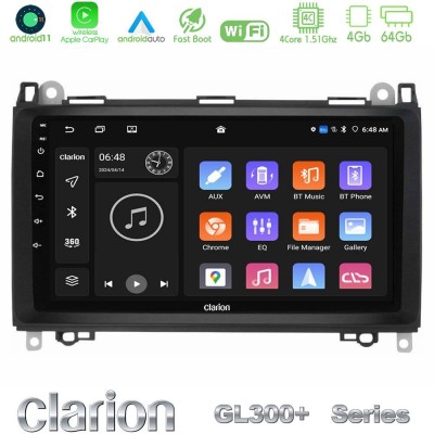 Clarion GL300+ Series 4Core Android11 4+64GB  Mercedes A/B/Vito/Sprinter Class Navigation Multimedia Tablet 9