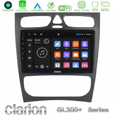 Clarion GL300+ Series 4Core Android11 4+64GB  Mercedes C Class (W203) Navigation Multimedia Tablet 9