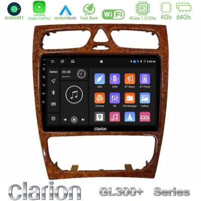 Clarion GL300+ Series 4Core Android11 4+64GB  Mercedes C Class (W203) Navigation Multimedia Tablet 9