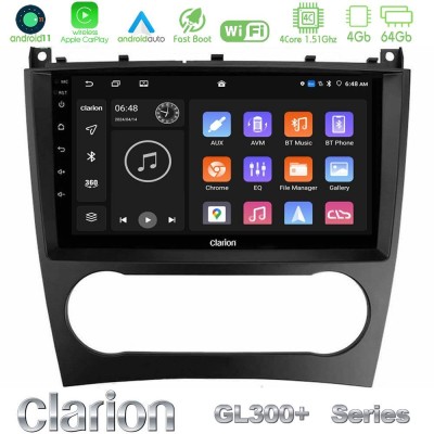 Clarion GL300+ Series 4Core Android11 4+64GB  Mercedes W203 Facelift Navigation Multimedia Tablet 9
