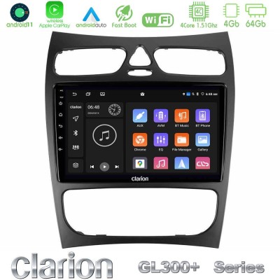Clarion GL300+ Series 4Core Android11 4+64GB  Mercedes CLK Class W209 2000-2004 Navigation Multimedia Tablet 9