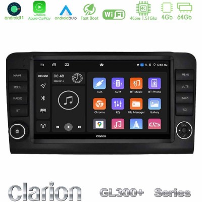 Clarion GL300+ Series 4Core Android11 4+64GB  Mercedes ML/GL Class W164 2006-2011 Navigation Multimedia Tablet 9
