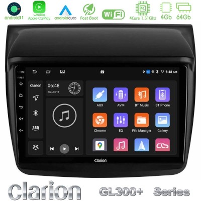 Clarion GL300+ Series 4Core Android11 4+64GB  Mitsubishi L200 Navigation Multimedia Tablet 9