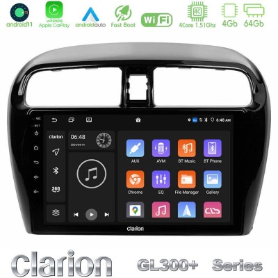 Clarion GL300+ Series 4Core Android11 4+64GB  Mitsubishi Space Star 2013-2016 Navigation Multimedia Tablet 9