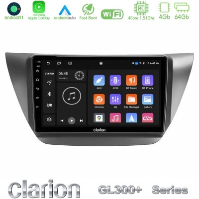 Clarion GL300+ Series 4Core Android11 4+64GB  Mitsubishi Lancer 2004 – 2008 Navigation Multimedia Tablet 9