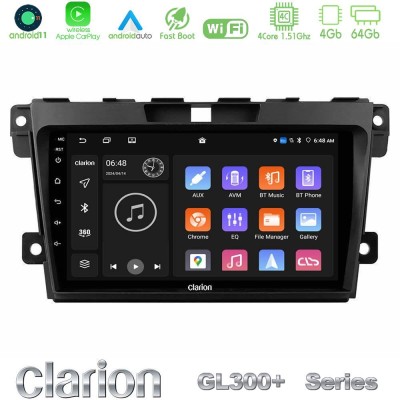 Clarion GL300+ Series 4Core Android11 4+64GB  Mazda CX-7 2007-2011 Navigation Multimedia Tablet 9