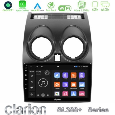 Clarion GL300+ Series 4Core Android11 4+64GB  Nissan Qashqai J10 Navigation Multimedia Tablet 9