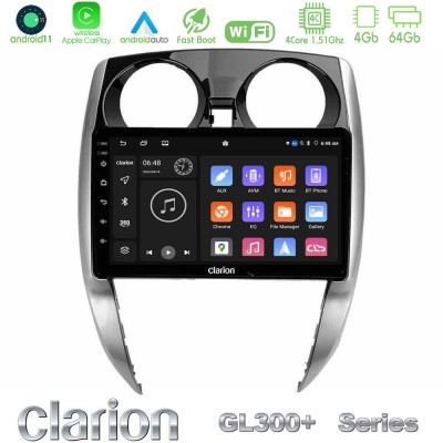 Clarion GL300+ Series 4Core Android11 4+64GB  Nissan Note 2013-2018 Navigation Multimedia Tablet 10