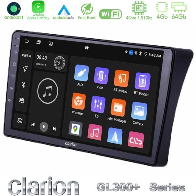 Clarion GL300+ Series 4Core Android11 4+64GB  Nissan Navara D40 Navigation Multimedia Tablet 9