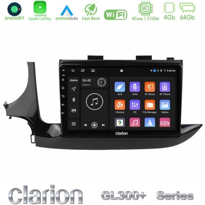 Clarion GL300+ Series 4Core Android11 4+64GB  Opel Mokka 2016-2020 Navigation Multimedia Tablet 9