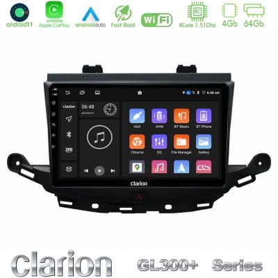 Clarion GL300+ Series 4Core Android11 4+64GB  Opel Astra K 2015-2019 Navigation Multimedia Tablet 9