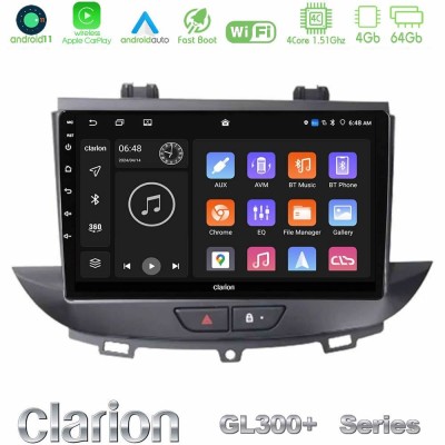 Clarion GL300+ Series 4Core Android11 4+64GB Opel Grandland/Crossland X Navigation Multimedia Tablet 9