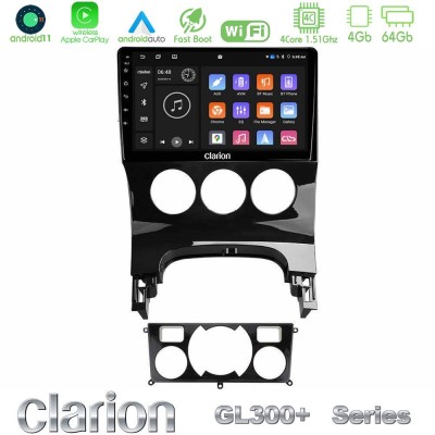 Clarion GL300+ Series 4Core Android11 4+64GB  Peugeot 3008 AUTO A/C Navigation Multimedia Tablet 9