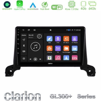 Clarion GL300+ Series 4Core Android11 4+64GB  Peugeot 3008/5008 2017-2023 Navigation Multimedia Tablet 9