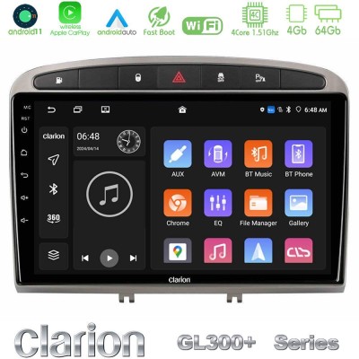 Clarion GL300+ Series 4Core Android11 4+64GB  Peugeot 308/RCZ Navigation Multimedia Tablet 9