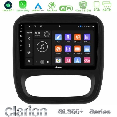 Clarion GL300+ Series 4Core Android11 4+64GB  Renault/Nissan/Opel/Fiat Navigation Multimedia Tablet 9