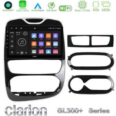 Clarion GL300+ Series 4Core Android11 4+64GB Renault Clio 2012-2019 Navigation Multimedia Tablet 9